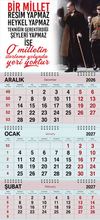 2027 Yılı Gemici Takvimi-Atatürk'ün Sanata Bakışı