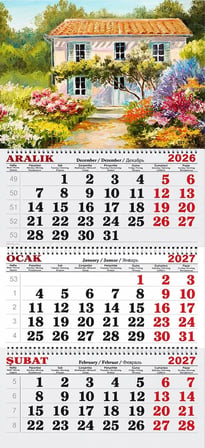 2027 Yılı Gemici Takvimi----ÇİÇEKLİ EVLER