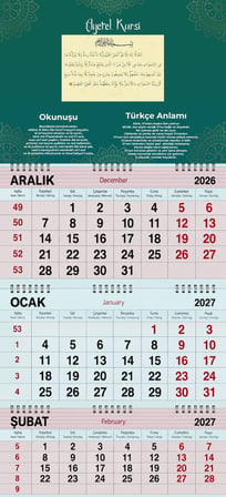 2027 Yılı Gemici Takvimi----AYETEL KÜRSİ DUASI