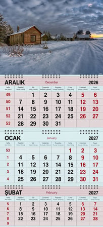 2027 Yılı Gemici Takvimi- Karlı Kulübeler