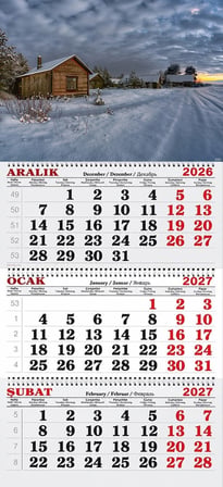 2027 Yılı Gemici Takvimi- Karlı Kulübeler