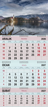 2027 Yılı Gemici Takvimi- Bled Gölü SLOVENYA