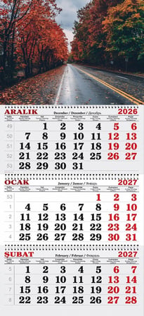 2027 Yılı Gemici Takvimi- Sonbahar Manzaralı Yol
