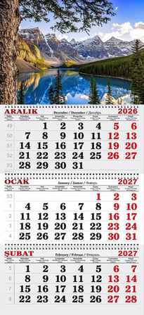 2027 Yılı Gemici Takvimi- Moraine Gölü ve Rocky Dağları