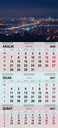  2027 Yılı Gemici Takvimi-GECE IŞIKLARI VE BOĞAZ KÖPRÜSÜ