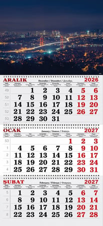  2027 Yılı Gemici Takvimi-GECE IŞIKLARI VE BOĞAZ KÖPRÜSÜ
