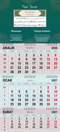2027 Yılı Gemici Takvimi-Nasr Suresi