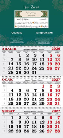 2027 Yılı Gemici Takvimi-Nasr Suresi