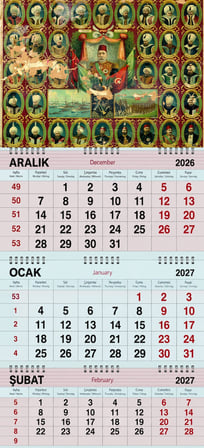 2027 Yılı Gemici Takvimi-OSMANLI PADİŞAHLARI
