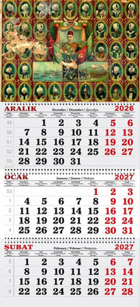 2027 Yılı Gemici Takvimi-OSMANLI PADİŞAHLARI