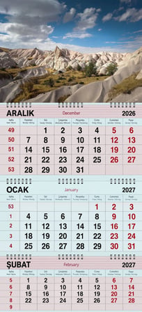 2027 Yılı Gemici Takvimi-KAPADOKYA ZEMİ VADİSİ