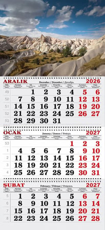 2027 Yılı Gemici Takvimi-KAPADOKYA ZEMİ VADİSİ