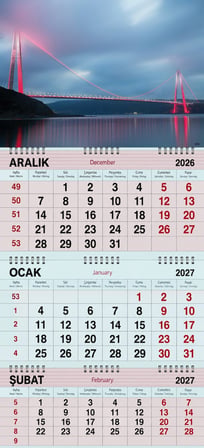 2027 Yılı Gemici Takvimi-Boğaz Köprüsü ve Gökyüzü