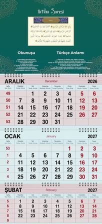 2027 Yılı Gemici Takvimi-Fatiha Suresi