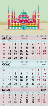 2027 Yılı Gemici Takvimi-Hagia Sophia Vector Art