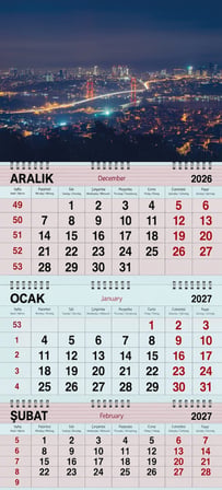  2027 Yılı Gemici Takvimi ---İSTANBUL GECE IŞIKLARI