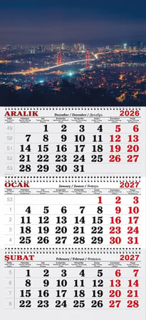  2027 Yılı Gemici Takvimi ---İSTANBUL GECE IŞIKLARI