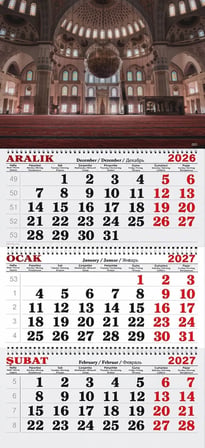 2027 Yılı Gemici Takvimi-Sultan Ahmet-Simetri