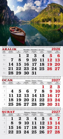 2027 Yılı Gemici Takvimi-Braies Gölü-İtalya