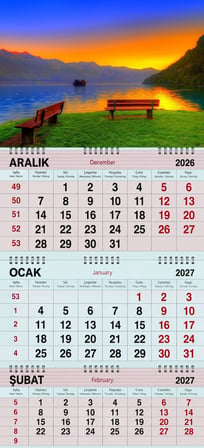 2027 Yılı Gemici Takvimi-Deniz Eşliğinde Gün Batımı Manzarası