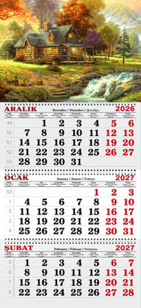 2027 Yılı Gemici Takvimi-Sıcak Bir Kış Masalı–Kır Evi Temalı Takvim