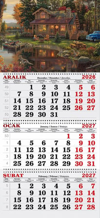 2027 Yılı Gemici Takvimi-Huzurlu Göl Manzarası Eşliğinde Sonbahar