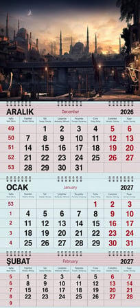 2027 Yılı Gemici Takvimi-Ayasofya Camii ve İskele-Eski