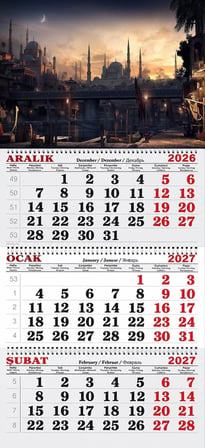 2027 Yılı Gemici Takvimi-Ayasofya Camii ve İskele-Eski