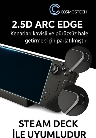 Cosmostech Steam Deck & Steam Deck OLED Uyumlu Temperli Cam Ekran Koruyucu