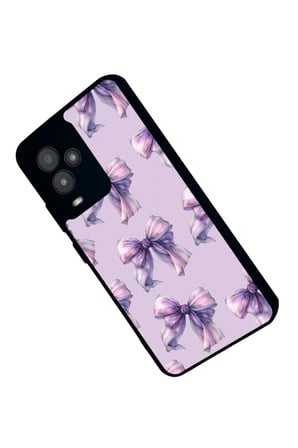 General Mobile Gm 24 Pro Uyumlu Mor Kurdele Tasarımlı Parlak Silikon Kılıf