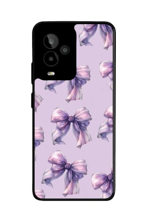 General Mobile Gm 24 Pro Uyumlu Mor Kurdele Tasarımlı Parlak Silikon Kılıf