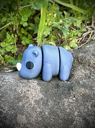 Gergedan Oyuncak - Asil Koruyucusu! 🦏🌿✨ 3D Hareketli Organik Model - Orta Boy