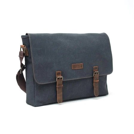 Design 03 Kanvas - Deri 15.6 Inch  Unisex Postacı Laptop Çantası