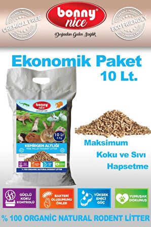 Bonny Nice Doğal Çam Pelet Ginepig Kafes Altlığı 5 Kg 10 Lt (2 Adet)