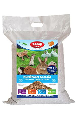 Bonny Nice Doğal Çam Pelet Ginepig Kafes Altlığı 10 Kg 20 Lt