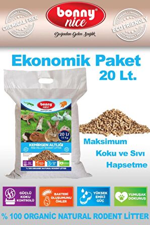 Bonny Nice Doğal Çam Pelet Ginepig Kafes Altlığı 10 Kg 20 Lt