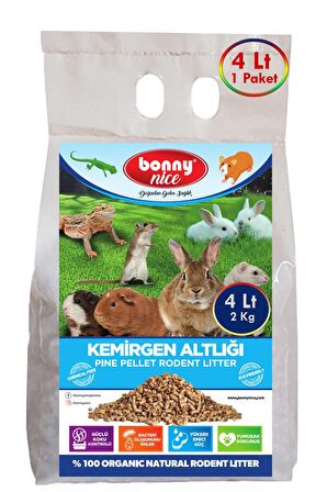 Bonny Nice Doğal Çam Pelet Ginepig Kafes Altlığı 2 Kg 4 Lt