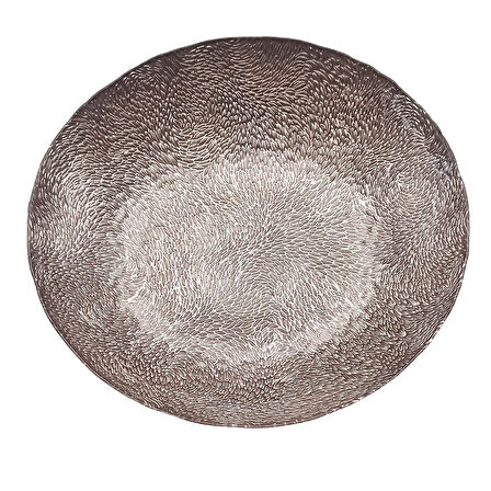 Glaze Mud Cam Gri Meyve Tabağı Dokulu 30 cm