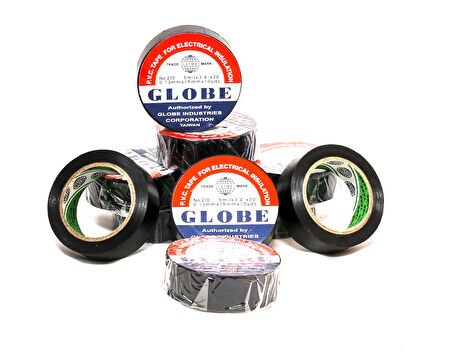 GLOBE PVC ELEKTRİK İZOLASYON BANT  "0.13x19x10Yards"  (SİYAH)