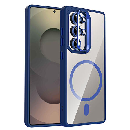 Samsung Galaxy S25 Ultra Kılıf Kamera Standlı Lens Koruyucu Hediyeli Zr-Etro