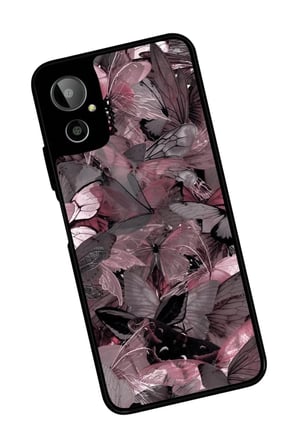 General Mobile Gm 23 SE Uyumlu Pembe Kelebek Tasarımlı Parlak Silikon Kılıf