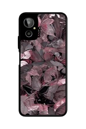 General Mobile Gm 23 SE Uyumlu Pembe Kelebek Tasarımlı Parlak Silikon Kılıf