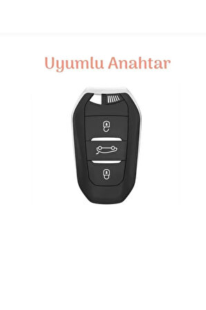 Opel Astra Corsa Mokka Grandland Vivaro Crossland Smart Nano Anahtar Kılıfı Gümüş Siyah Renk