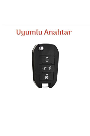Peugeot 301 308 208 508 2008 3008 Citroen C3 C4 Opel Combo Nano Sustalı Anahtar Kılıfı Beyaz Gümüş