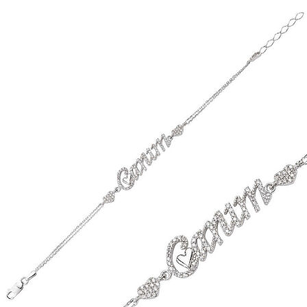 Gümüş Canım Yazılı Kadın Bileklik