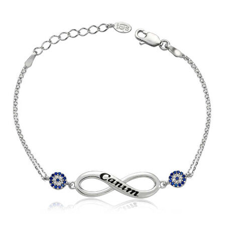 Gümüş Sonsuzluk Canım Yazılı Kadın Bileklik
