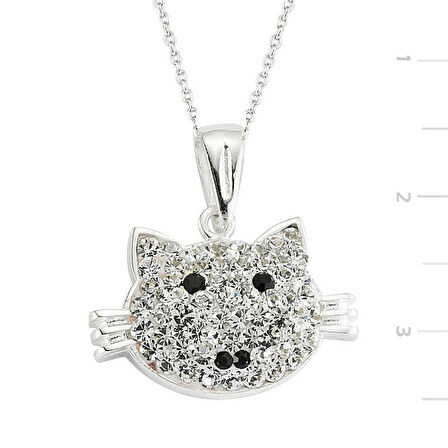 Gümüş Kedi Kadın Kolye