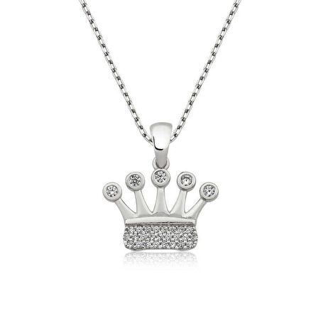 Gümüş Taç Kadın Kolye
