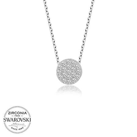 Swarovski Taşlı Gümüş Çember Bayan Kolye