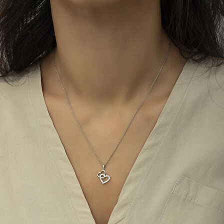 Gümüş Kalp Kadın Kolye